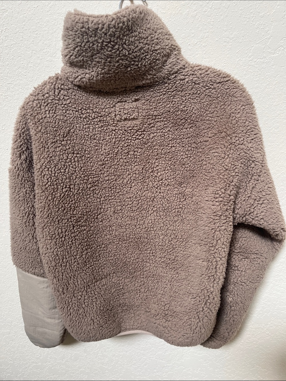 Abercrombie Taupe Sherpa Quarter-Zip Pullover - Picture 4 of 6